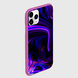 Чехол iPhone 11 Pro матовый Цветные разводы, цвет: 3D-фиолетовый — фото 2