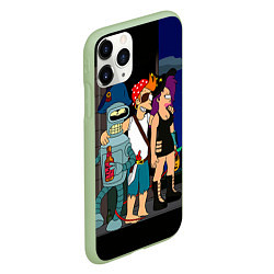 Чехол iPhone 11 Pro матовый Футурама пати, цвет: 3D-салатовый — фото 2
