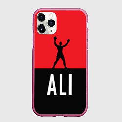 Чехол iPhone 11 Pro матовый Ali Boxing, цвет: 3D-малиновый