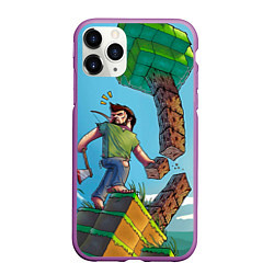 Чехол iPhone 11 Pro матовый Minecraft Woodcutter, цвет: 3D-фиолетовый