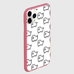 Чехол iPhone 11 Pro матовый Undertale Annoying dog white, цвет: 3D-малиновый — фото 2