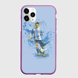 Чехол iPhone 11 Pro матовый Messi: Argentine Football, цвет: 3D-фиолетовый