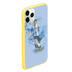 Чехол iPhone 11 Pro матовый Messi: Argentine Football, цвет: 3D-желтый — фото 2