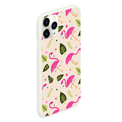 Чехол iPhone 11 Pro матовый Нежный фламинго, цвет: 3D-белый — фото 2