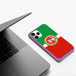 Чехол iPhone 11 Pro матовый Татарстан: флаг, цвет: 3D-фиолетовый — фото 2