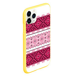 Чехол iPhone 11 Pro матовый Вышивка 34, цвет: 3D-желтый — фото 2