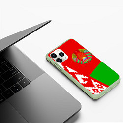 Чехол iPhone 11 Pro матовый Патриот Беларуси, цвет: 3D-салатовый — фото 2