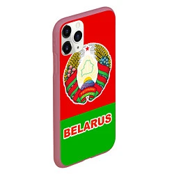 Чехол iPhone 11 Pro матовый Belarus Patriot, цвет: 3D-малиновый — фото 2