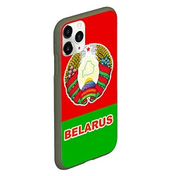 Чехол iPhone 11 Pro матовый Belarus Patriot, цвет: 3D-темно-зеленый — фото 2