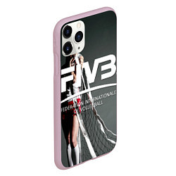 Чехол iPhone 11 Pro матовый Волейбол 80, цвет: 3D-розовый — фото 2