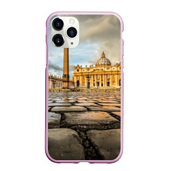 Чехол iPhone 11 Pro матовый Площадь святого Петра, цвет: 3D-розовый