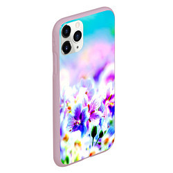 Чехол iPhone 11 Pro матовый Цветочное поле, цвет: 3D-розовый — фото 2