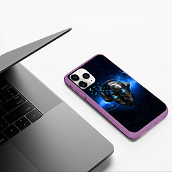 Чехол iPhone 11 Pro матовый Pirate Station: Blue Space, цвет: 3D-фиолетовый — фото 2