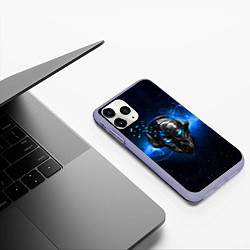 Чехол iPhone 11 Pro матовый Pirate Station: Blue Space, цвет: 3D-светло-сиреневый — фото 2