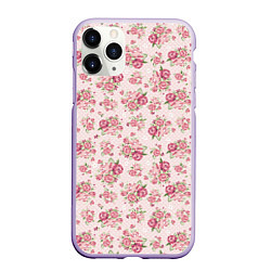 Чехол iPhone 11 Pro матовый Fashion sweet flower, цвет: 3D-светло-сиреневый