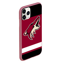 Чехол iPhone 11 Pro матовый Arizona Coyotes, цвет: 3D-малиновый — фото 2