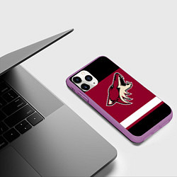 Чехол iPhone 11 Pro матовый Arizona Coyotes, цвет: 3D-фиолетовый — фото 2