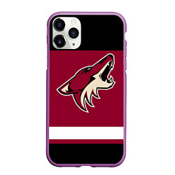 Чехол iPhone 11 Pro матовый Arizona Coyotes, цвет: 3D-фиолетовый
