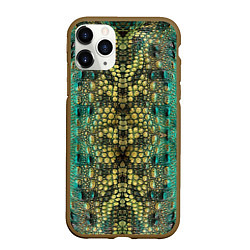 Чехол iPhone 11 Pro матовый Крокодил, цвет: 3D-коричневый