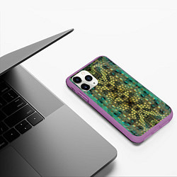 Чехол iPhone 11 Pro матовый Крокодил, цвет: 3D-фиолетовый — фото 2