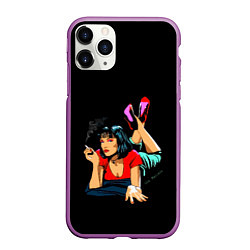 Чехол iPhone 11 Pro матовый Pulp Fiction: Mia Wallace, цвет: 3D-фиолетовый