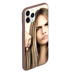 Чехол iPhone 11 Pro матовый Cara Delevingne, цвет: 3D-коричневый — фото 2