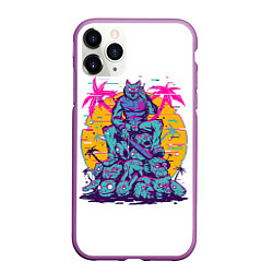 Чехол iPhone 11 Pro матовый Hotline Miami: Throne, цвет: 3D-фиолетовый