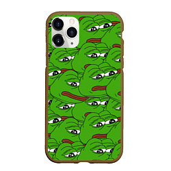 Чехол iPhone 11 Pro матовый Sad frogs, цвет: 3D-коричневый