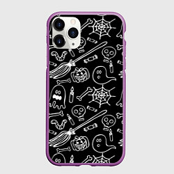Чехол iPhone 11 Pro матовый Призрачный арт, цвет: 3D-фиолетовый