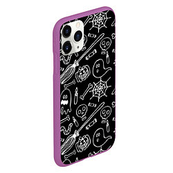 Чехол iPhone 11 Pro матовый Призрачный арт, цвет: 3D-фиолетовый — фото 2