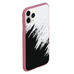 Чехол iPhone 11 Pro матовый Черно-белый разрыв, цвет: 3D-малиновый — фото 2