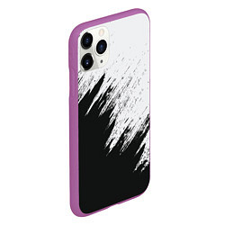 Чехол iPhone 11 Pro матовый Черно-белый разрыв, цвет: 3D-фиолетовый — фото 2