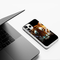 Чехол iPhone 11 Pro матовый Poly Tiger, цвет: 3D-белый — фото 2