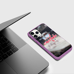 Чехол iPhone 11 Pro матовый Washington Capitals, цвет: 3D-фиолетовый — фото 2