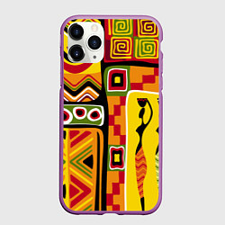 Чехол iPhone 11 Pro матовый Африка, цвет: 3D-фиолетовый