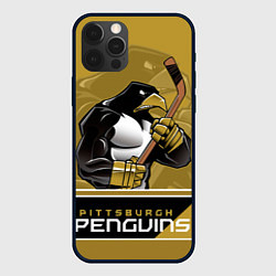 Чехол для iPhone 12 Pro Max Pittsburgh Penguins, цвет: 3D-черный