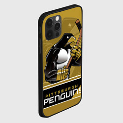 Чехол для iPhone 12 Pro Max Pittsburgh Penguins, цвет: 3D-черный — фото 2