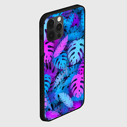 Чехол для iPhone 12 Pro Max Сине-розовые тропики, цвет: 3D-черный — фото 2