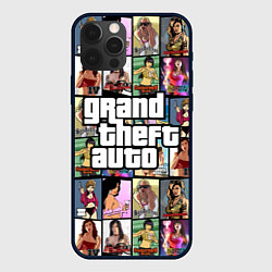 Чехол для iPhone 12 Pro Max GTA - все девушки персонажи, цвет: 3D-черный