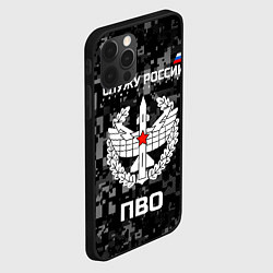 Чехол для iPhone 12 Pro Max Служу России - войска ПВО, цвет: 3D-черный — фото 2