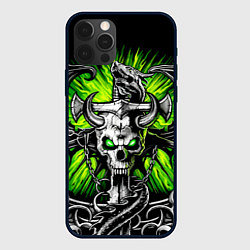 Чехол для iPhone 12 Pro Max Рогатый череп с мечом, цвет: 3D-черный