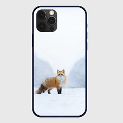 Чехол для iPhone 12 Pro Max Лиса на снегу, цвет: 3D-черный