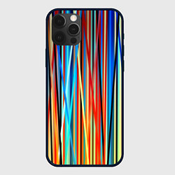 Чехол для iPhone 12 Pro Max Colored stripes, цвет: 3D-черный