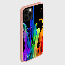 Чехол для iPhone 12 Pro Max Всплеск красок, цвет: 3D-светло-розовый — фото 2