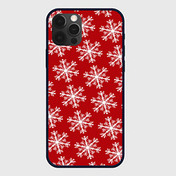 Чехол для iPhone 12 Pro Max Новогодние Снежинки, цвет: 3D-черный