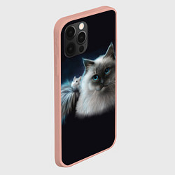 Чехол для iPhone 12 Pro Max Кошка и мышка, цвет: 3D-светло-розовый — фото 2