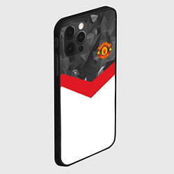 Чехол для iPhone 12 Pro Max Man United FC: Grey Polygons, цвет: 3D-черный — фото 2