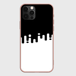 Чехол для iPhone 12 Pro Max Чёрно-белый узор, цвет: 3D-светло-розовый