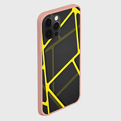 Чехол для iPhone 12 Pro Max Желтая сетка, цвет: 3D-светло-розовый — фото 2