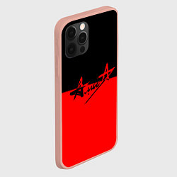 Чехол для iPhone 12 Pro Max АлисА: Черный & Красный, цвет: 3D-светло-розовый — фото 2